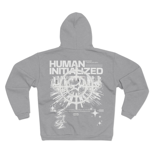 Mens Human initialized Hoodie Zip up