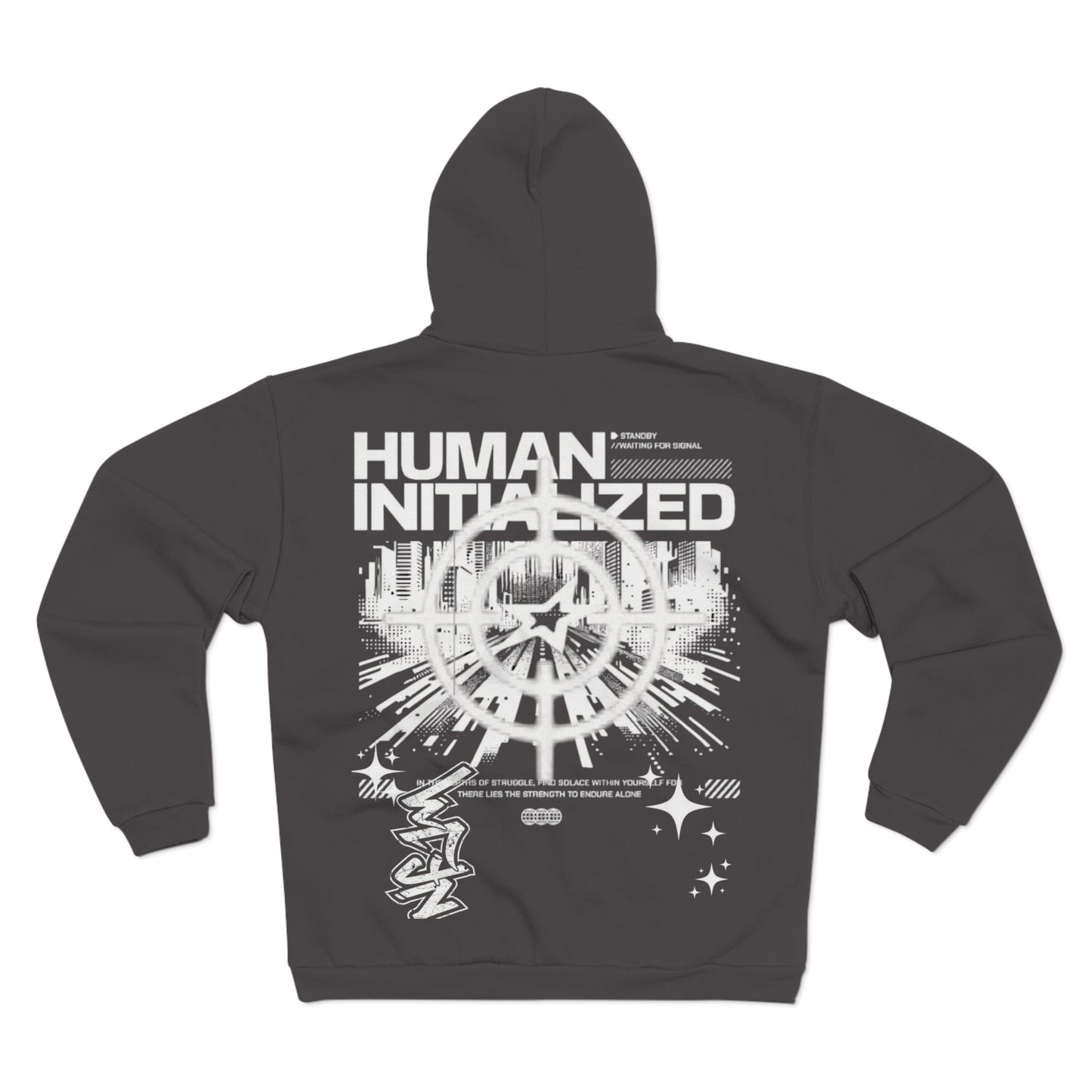 Mens Human initialized Hoodie Zip up