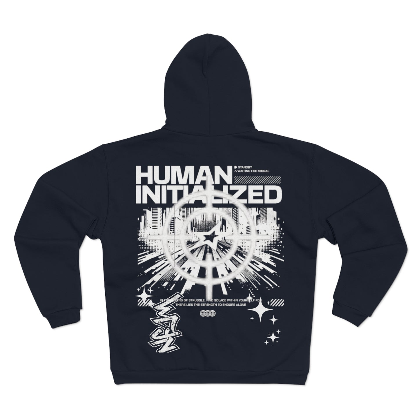 Mens Human initialized Hoodie Zip up